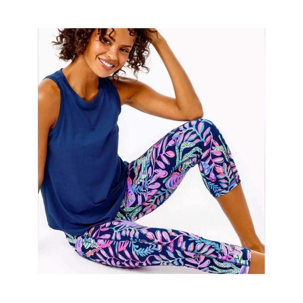Lilly Pulitzer UPF 50+ Luxletic 21" Weekender High Rise Crop Legging Sz S